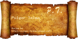 Pulger Telma névjegykártya
